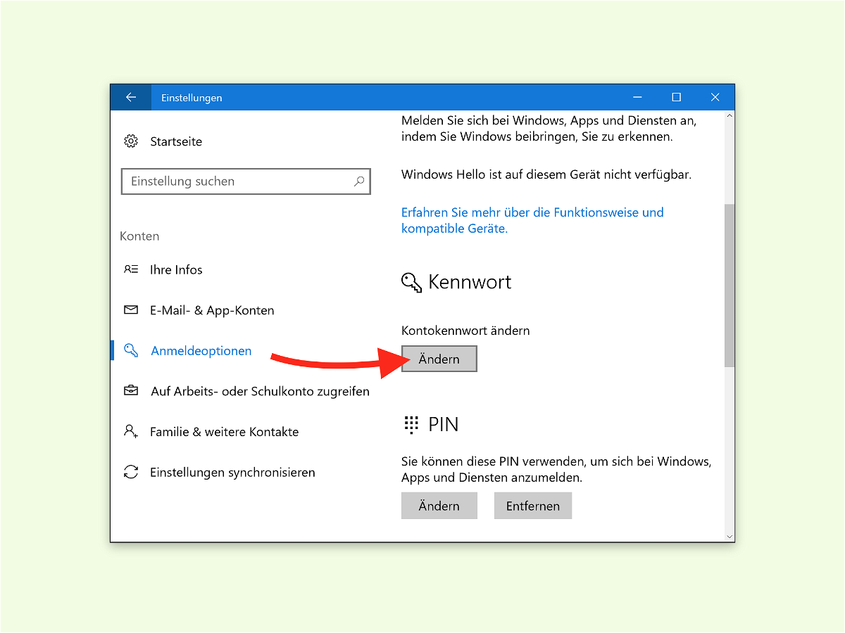 Windows 10: Kennwort des Microsoft-Kontos ändern