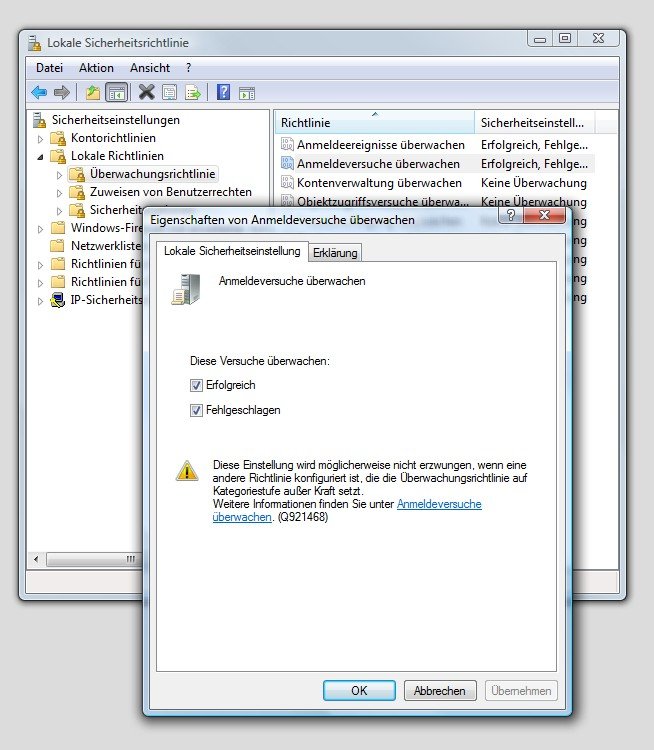 Windows Vista: Sicherheitsrelevante Ereignisse in der Ereignisanzeige festhalten