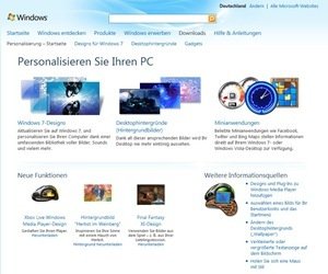 Windows-Website: Personalisieren Sie Ihren PC