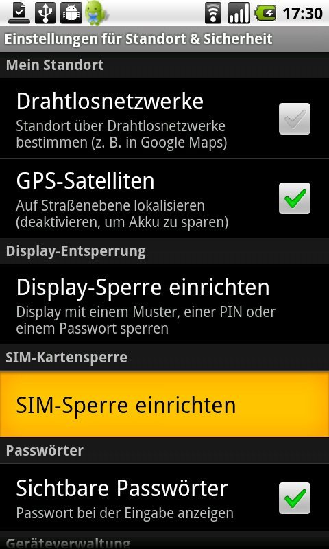 android-sim-sperre