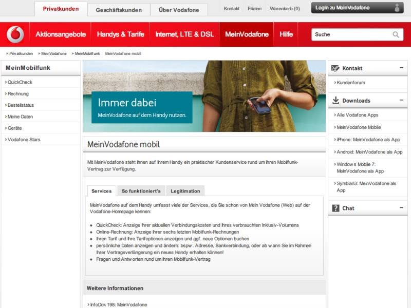 Mein Vodafone: Rechnungen und Vertragsdetails online einsehen