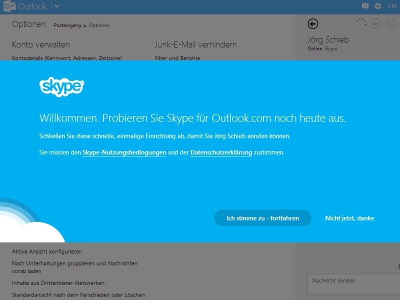 Skype-Einbindung ist jetzt für Outlook.com-Nutzer in den USA verfügbar