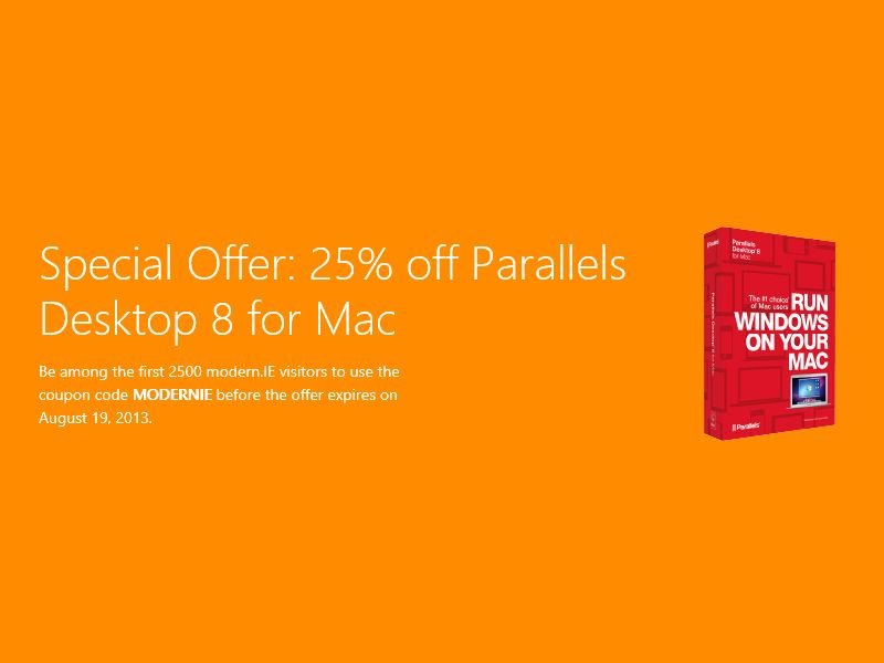 25% Rabatt für Parallels Desktop 8 für Mac