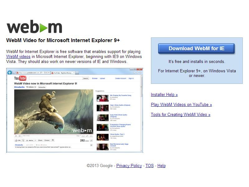 Internet Explorer: Unterstützung für den WebM-Codec hinzufügen