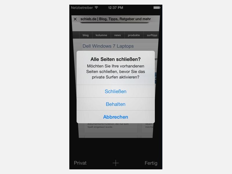 So verwenden Sie privates Browsen mit Safari in iOS 7