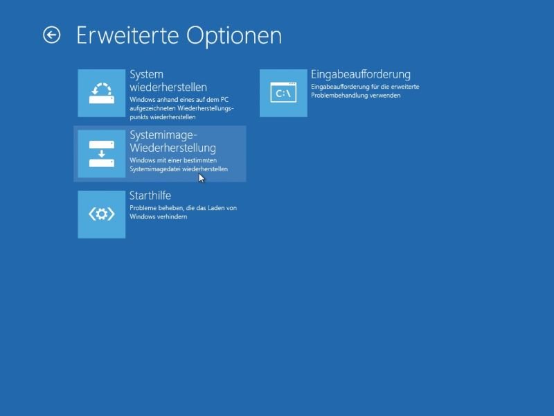 System-Abbild (Backup) von Windows 8.1 zurück spielen