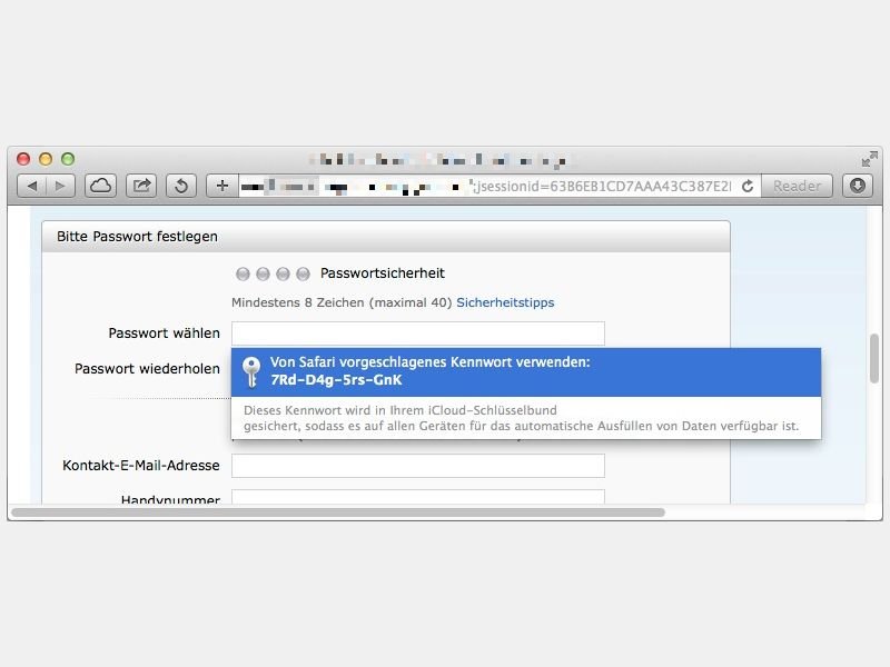 Sichere Passwörter mit Safari in OSX erstellen