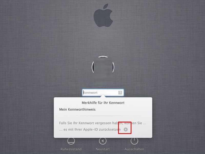 So setzen Sie Ihr Mac-Benutzer-Kennwort mit der Apple-ID zurück