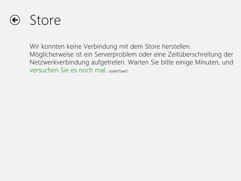 Windows Store: Fehlercode 0x80072ee7 beheben