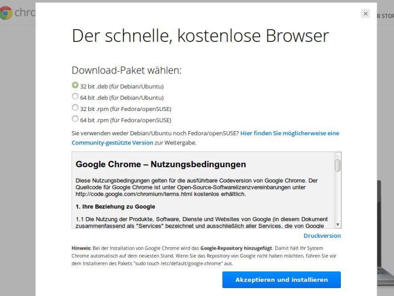 Chrome-Browser auf Linux Mint installieren
