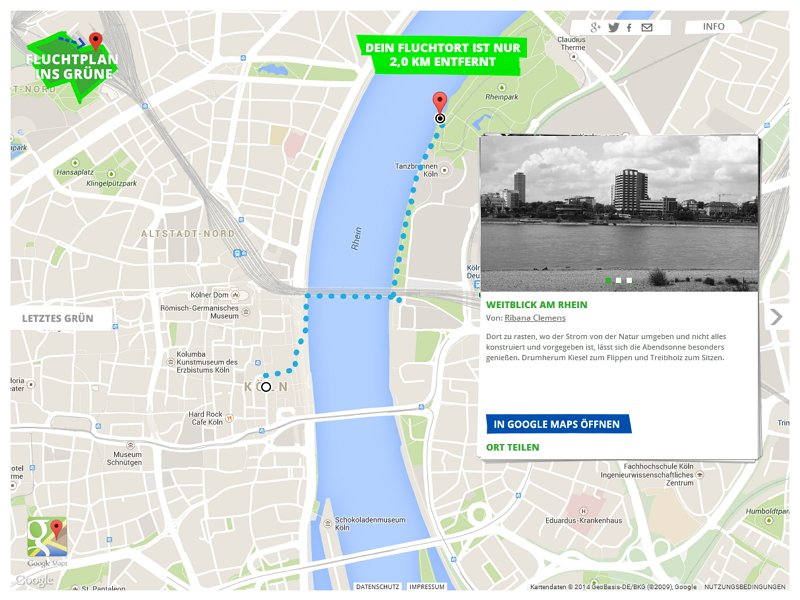 Flucht-Plan ins Grüne: Google zeigt den Weg