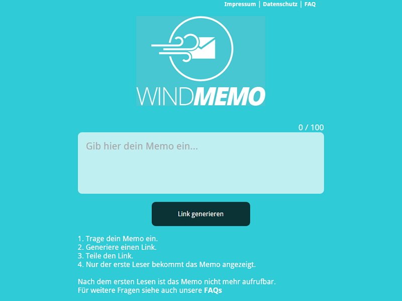 Windmemo: Kurznachrichten, die sich selbst auflösen