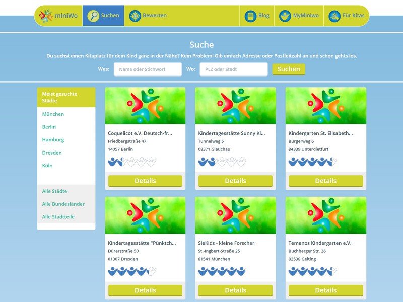 MiniWo: Neue Suchmaschine für Kitas und Kindergärten
