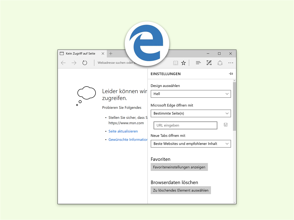Start-Seite des Edge-Browsers ändern