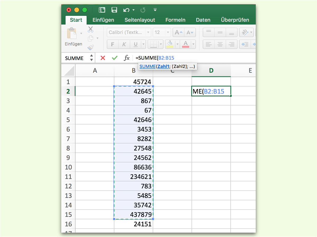 Excel: Formular-Bezüge schneller eintragen