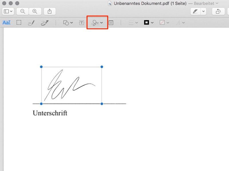 Digitale Unterschrift unter OS X anlegen