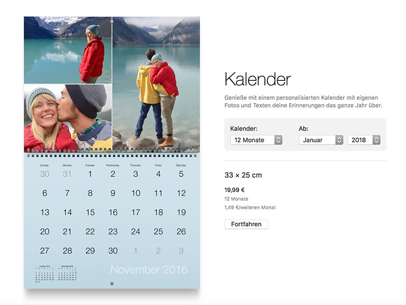 Fotokalender auf dem Mac erstellen