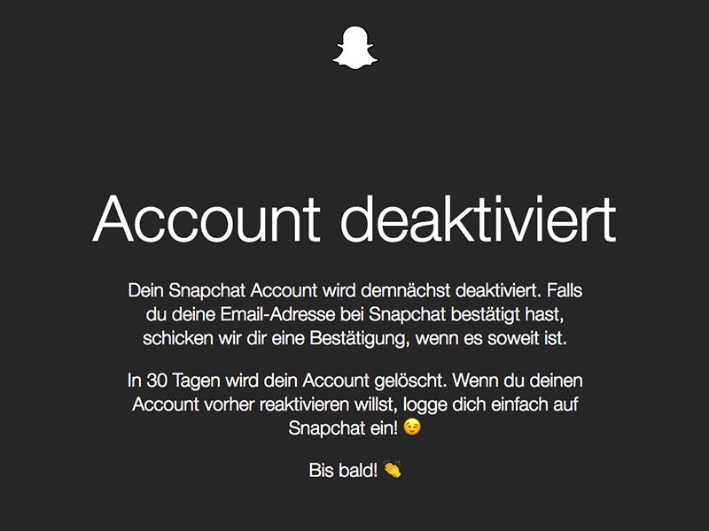Snapchat-Account dauerhaft löschen