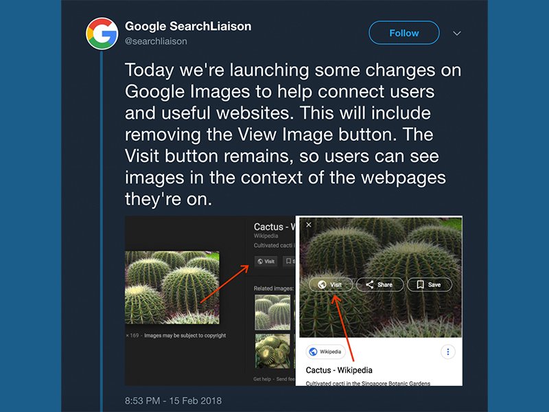 “Bild anzeigen”-Button aus Google-Bildersuche entfernt