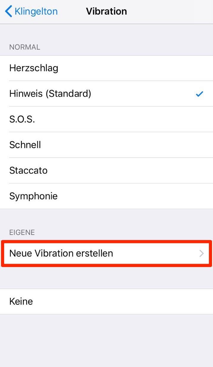 Eigenes Vibrationsmuster auf dem iPhone festlegen