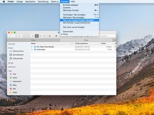 Mac-Tabs als eigene Fenster