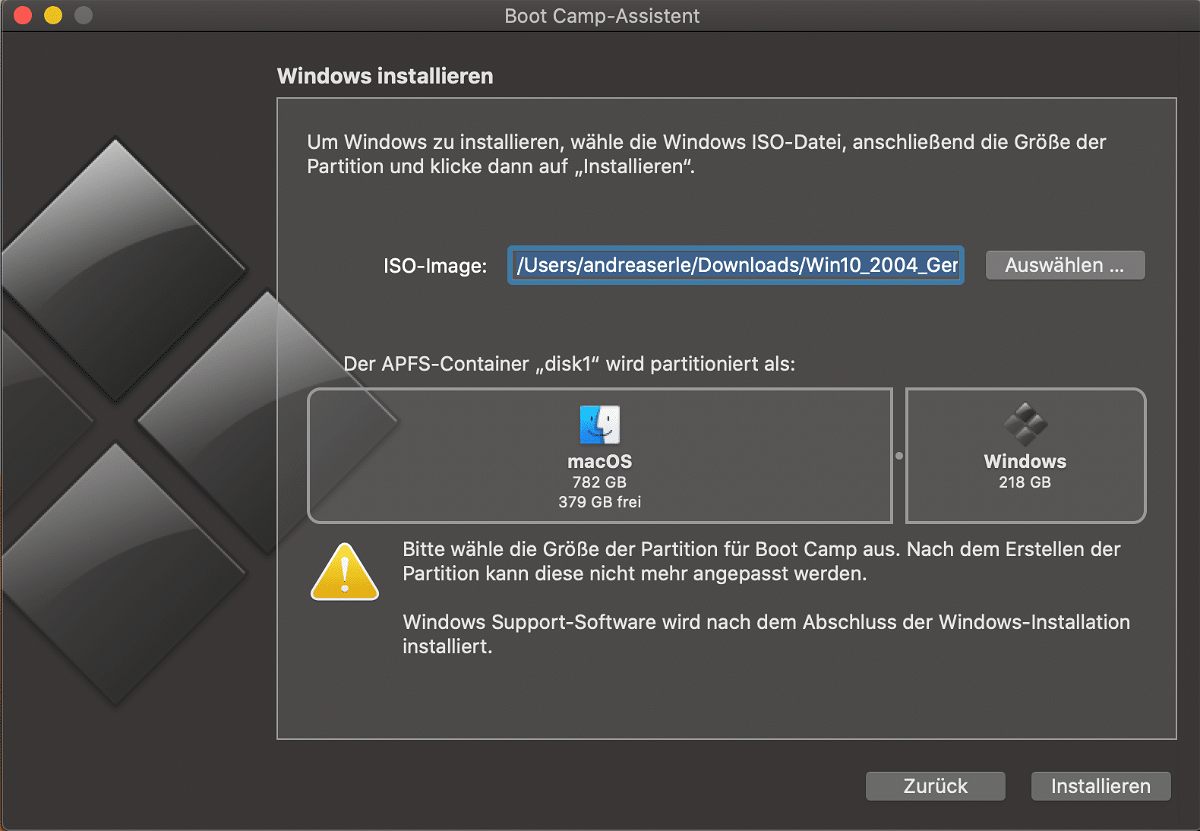 Windows auf MacOS: Bootcamp