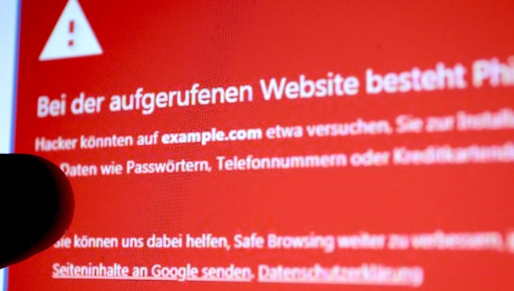 Gute Browser warnen für bekannten Betrugsseiten